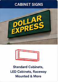 Illuminated cabinet sign options for Houston commercial properties